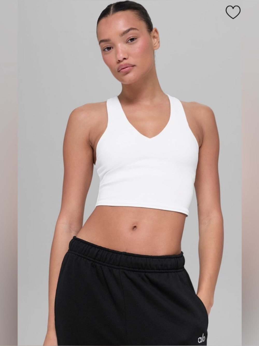 NWT ALO Yoga Real Bra Tank White L